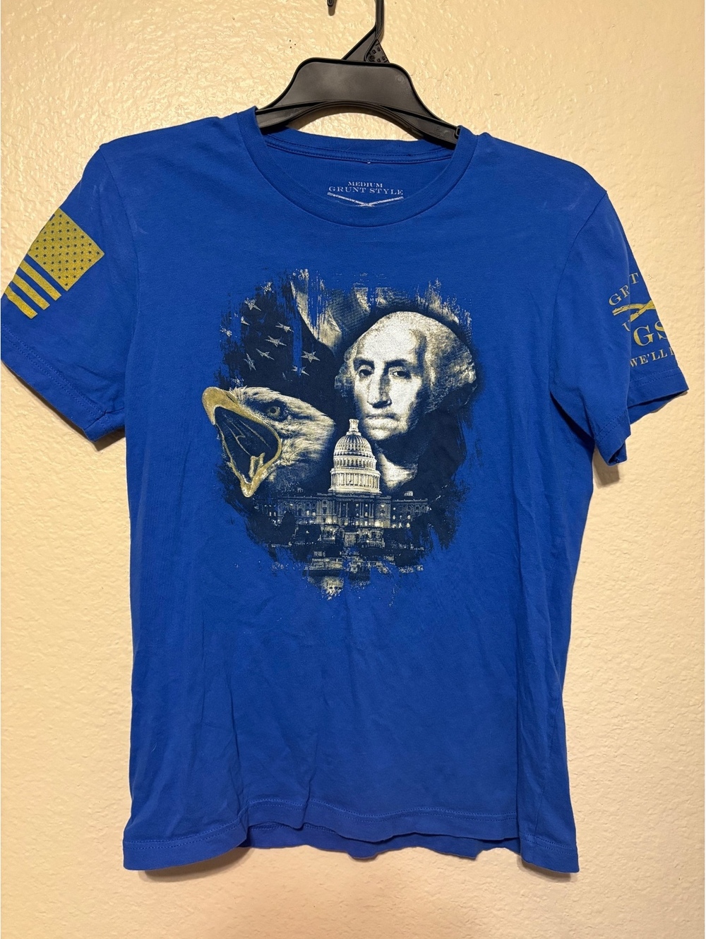 Grunt Style Medium Blue Patriotic Graphic T-Shirt